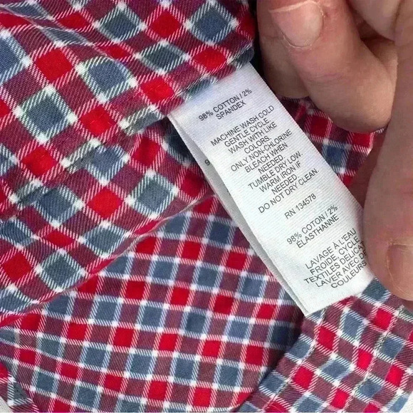 Vineyard Vines Blue and Red Tartan Button Down Classic Fit Shirt, Size XS - Picture 6 of 6